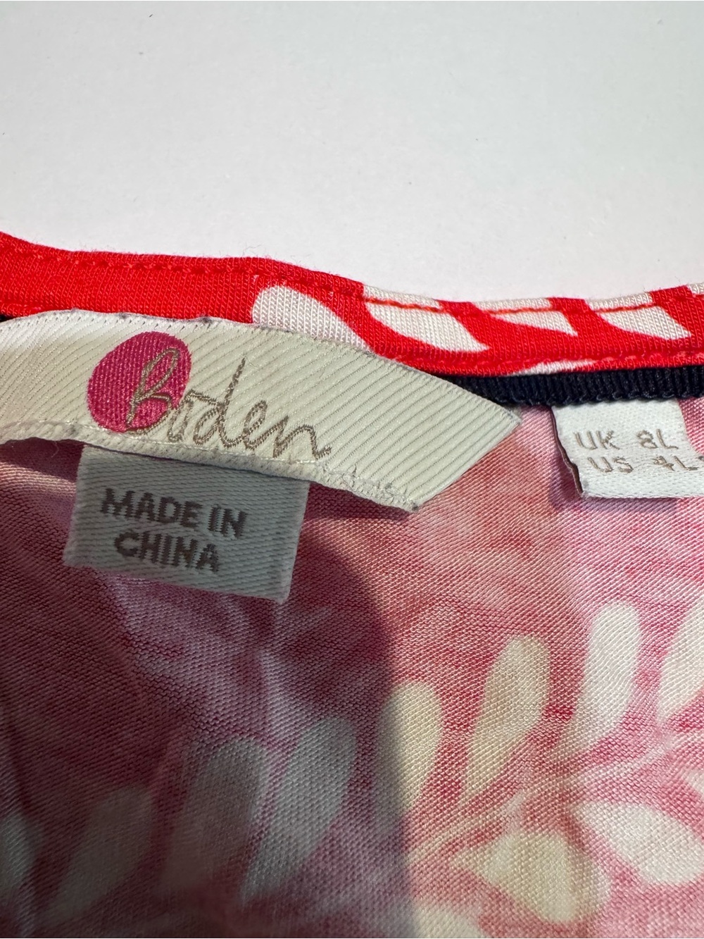 oden Talia Jersey Dress Red White Long Sleeve Cinch Tie Waist Classic 4 Long - Picture 4 of 7